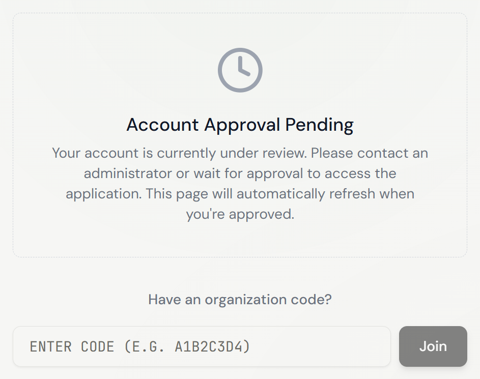 Account Approval Pending