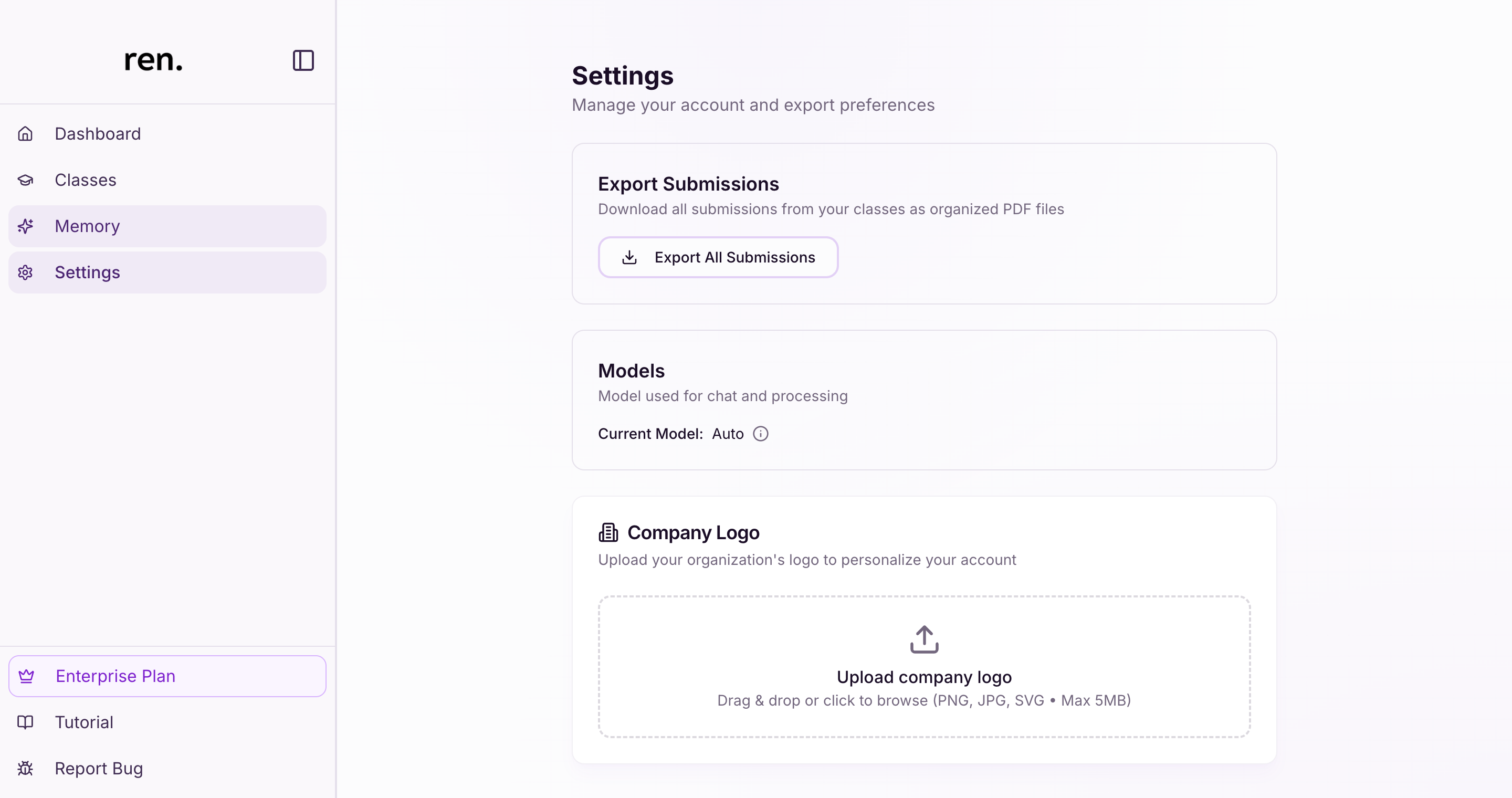 Settings Page
