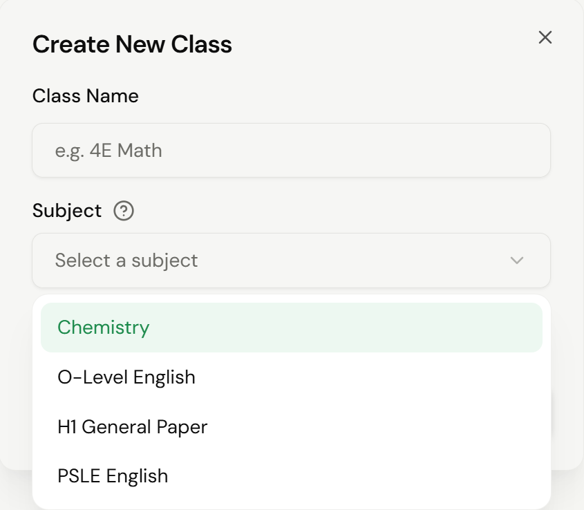 Choose Subject