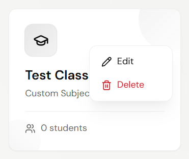 Class Menu Open