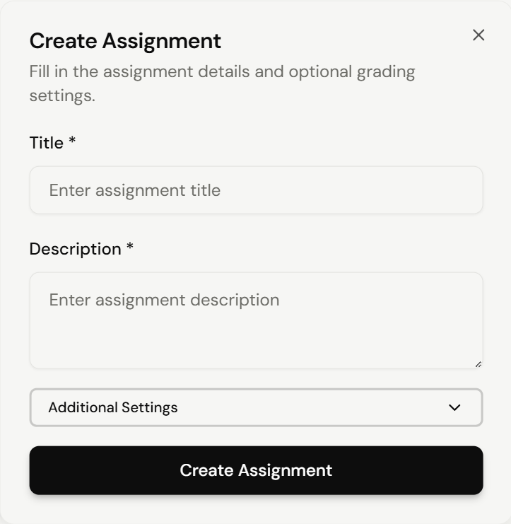 Create Assignment