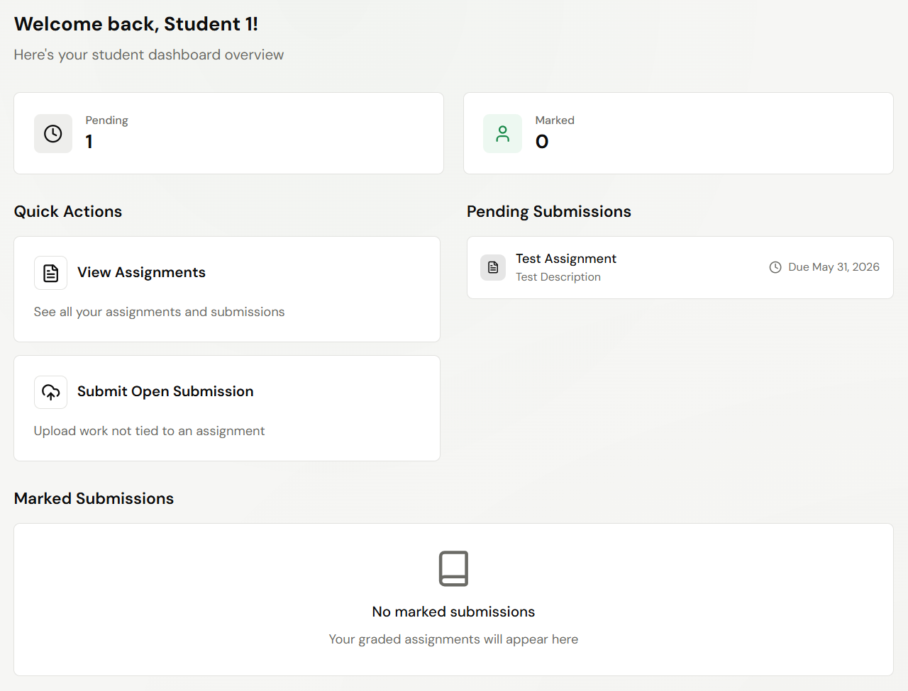 Pending Submissions on the dashboard