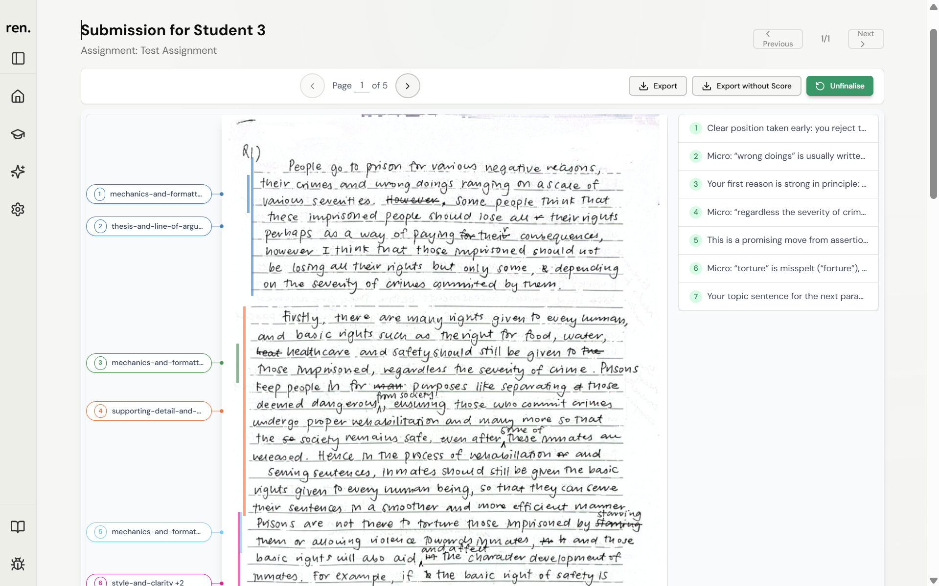 Review Interface